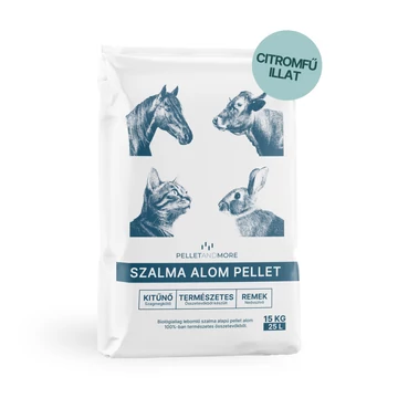 Pellet&amp;More Szalma Alom Pellet 15 kg Citromfű Illattal