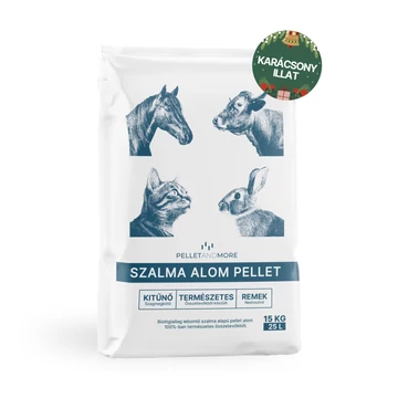 Pellet&amp;More Szalma Alom Pellet 15 kg Karácsony Illattal